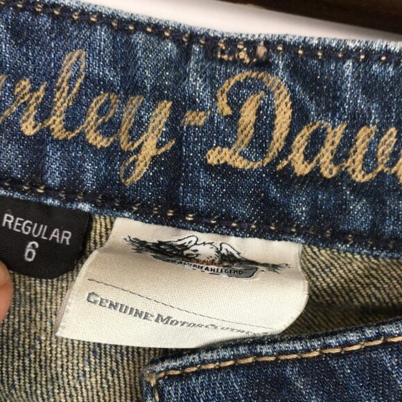 Harley Davidson Bootcut Jeans Blue Size 6 - Picture 7 of 10